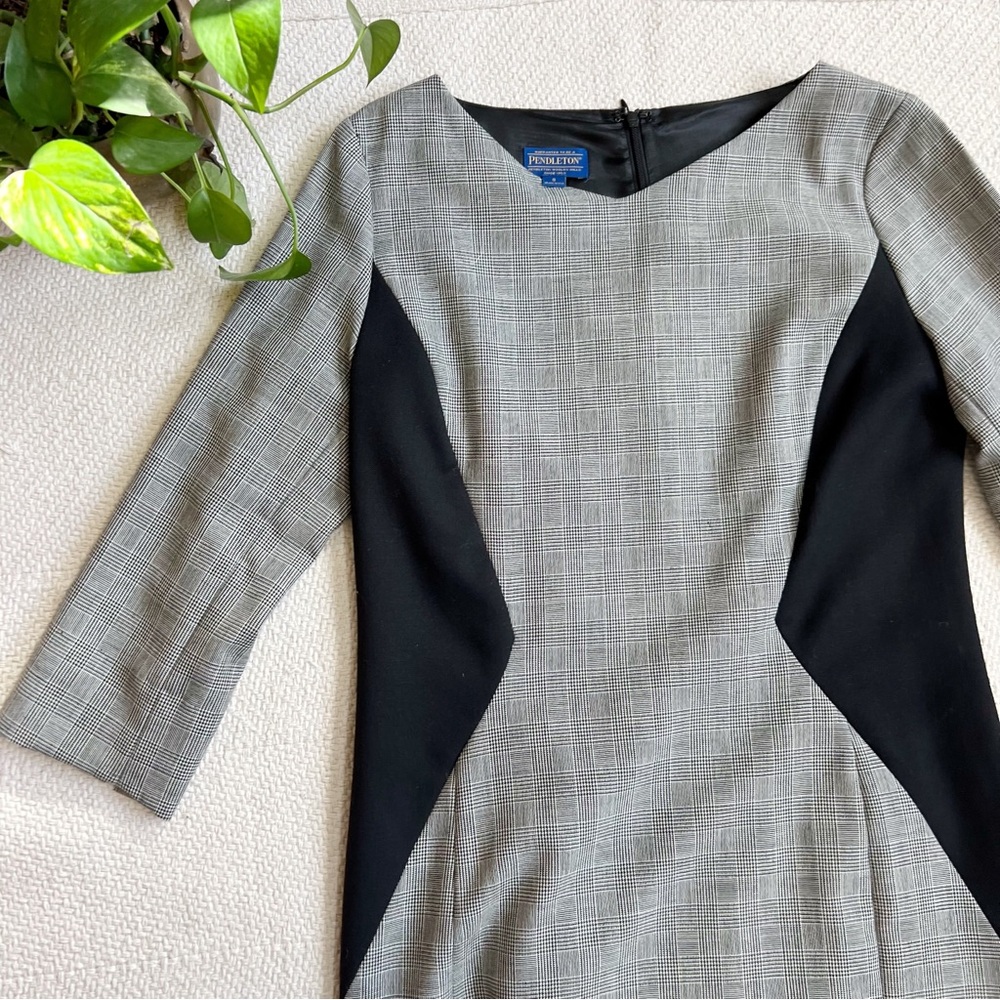 Pendleton Wool Houndstooth Plaid Slimming Sheath … - image 5